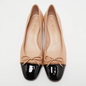 NEW Stuart Weitzman Gabby Chain Link Nude Ballerina Flat